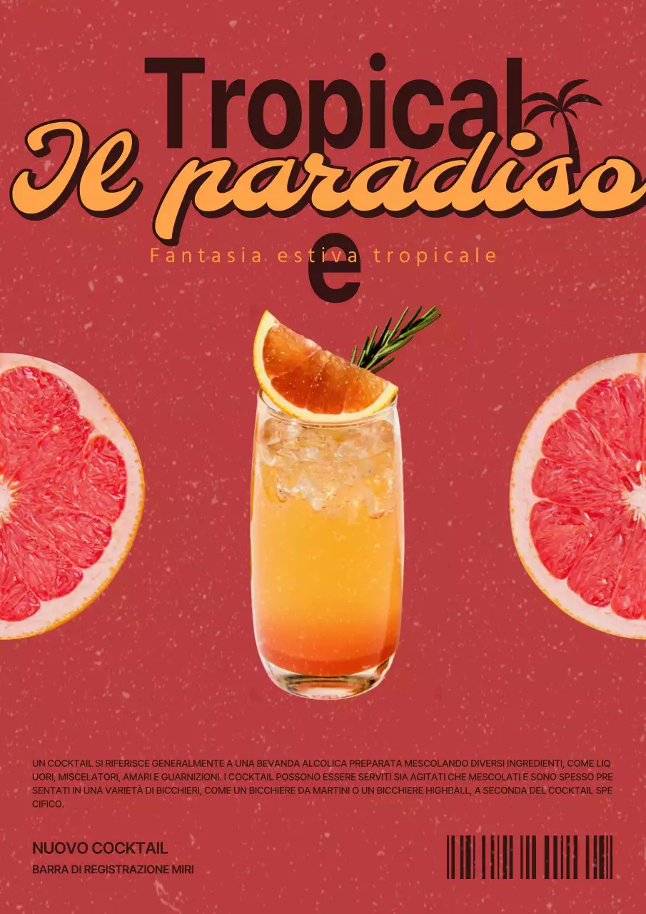 Promuovere un cocktail tropicale in rosso e verde