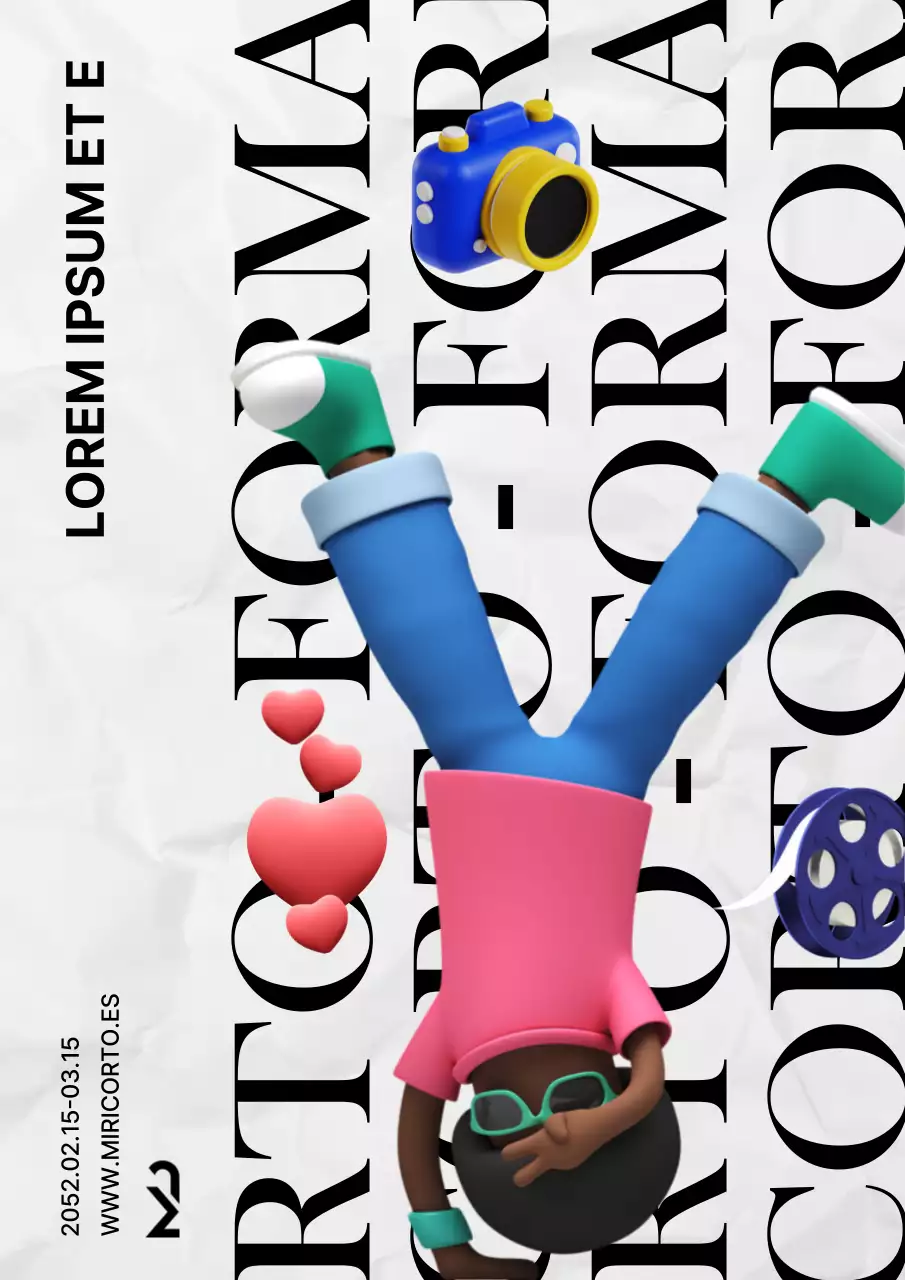 Concurso de formato corto con personajes en 3D en blanco y negro