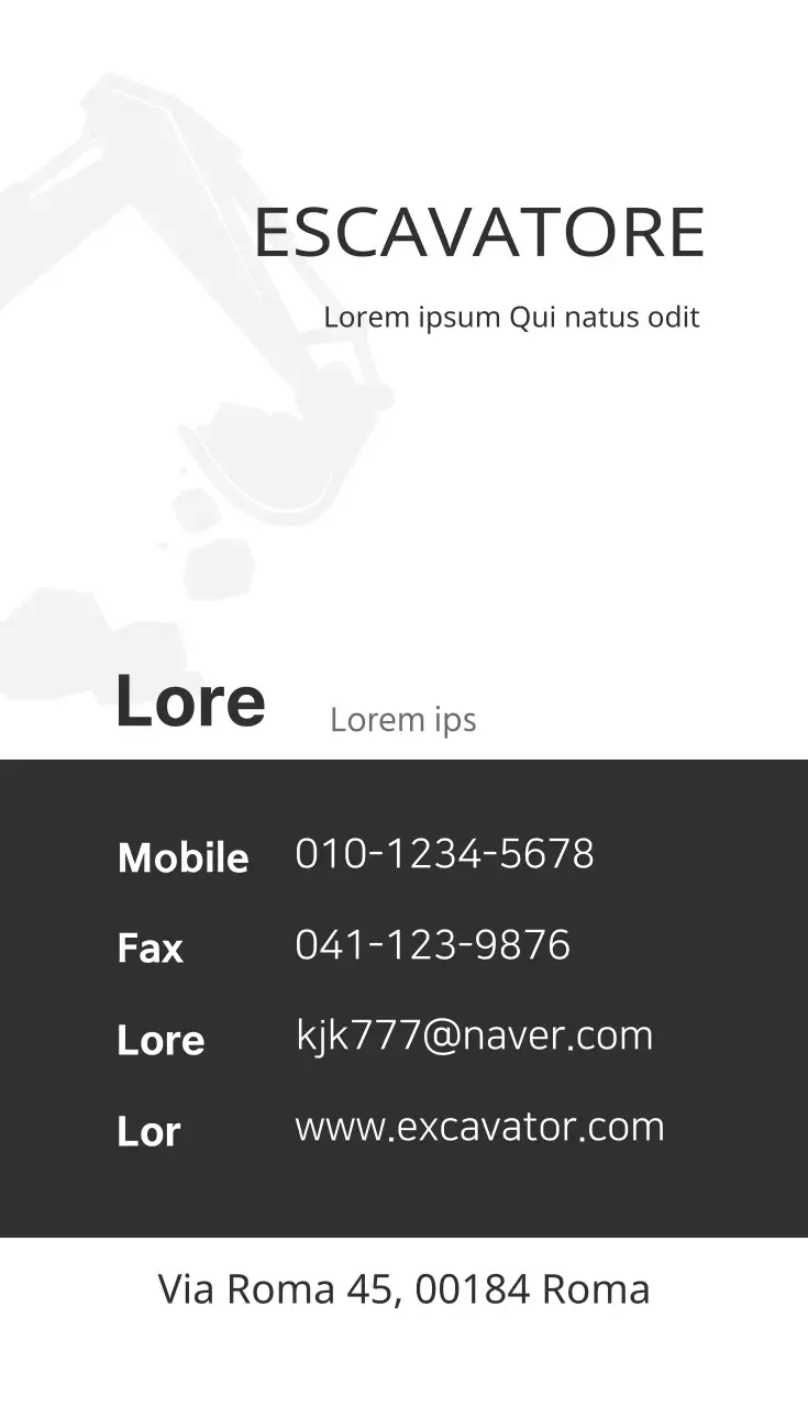 Vendita di escavatori