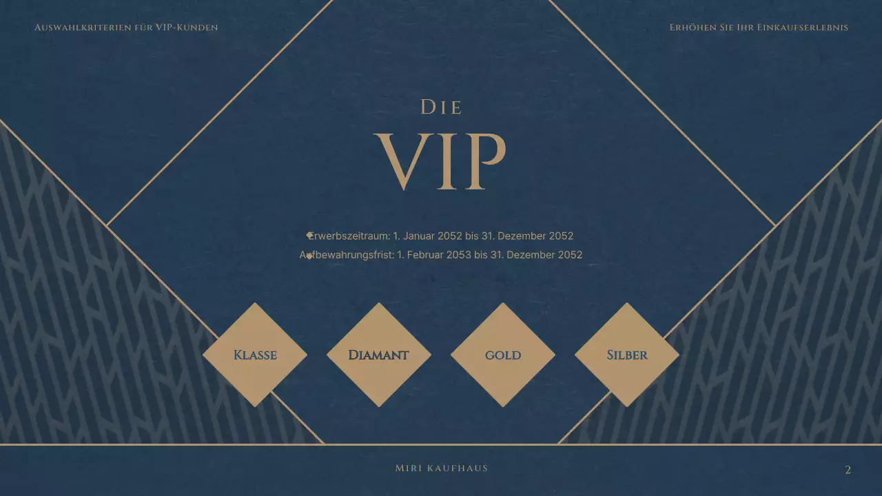 Ein luxuriöser Kaufhaus-VIP-Club in Rot und Marineblau