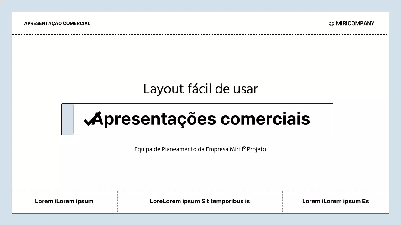 Relatórios comerciais simples em azul claro e preto