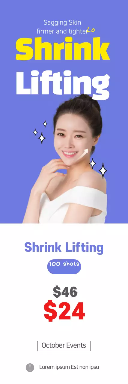 Banner de promoção de cuidados com a pele moderno roxo