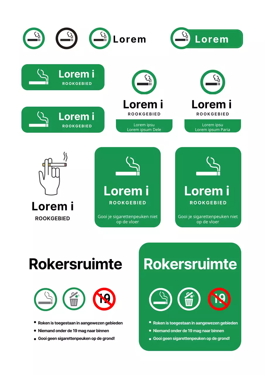 Witte Eenvoudige Rookruimte Sticker Uit Vrije Hand