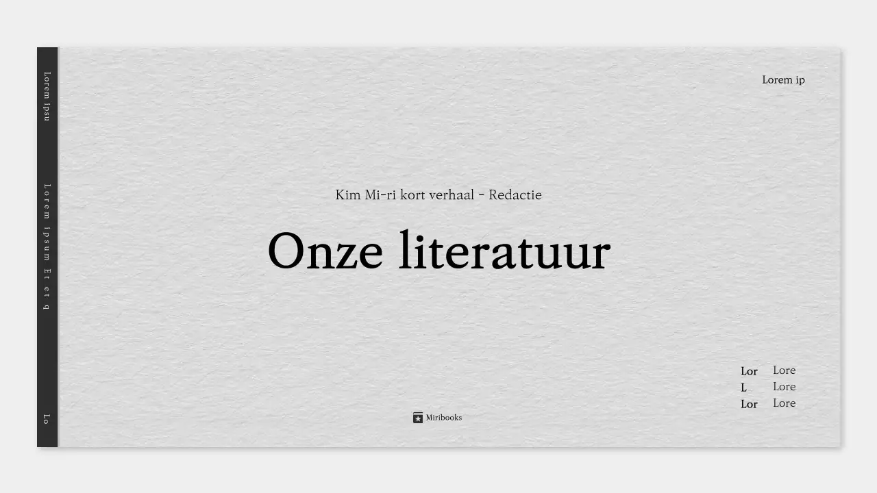 Een eenvoudige literaire prospectus in grijs en zwart