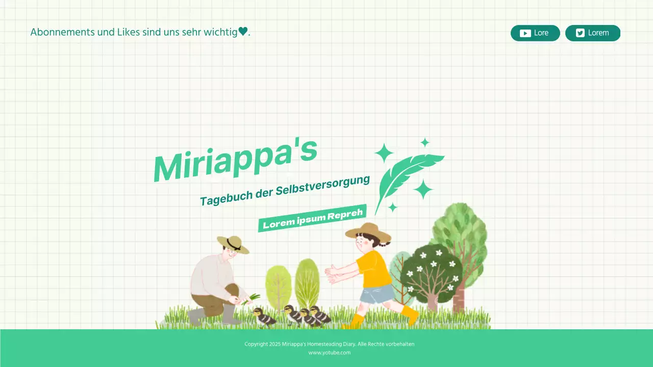 BlauGrüne LinienMusterBauerKinderBauernhof YouTube KanalKunst