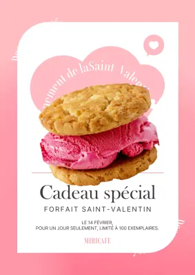 Promouvoir un café dessert rose pour la Journée blanche