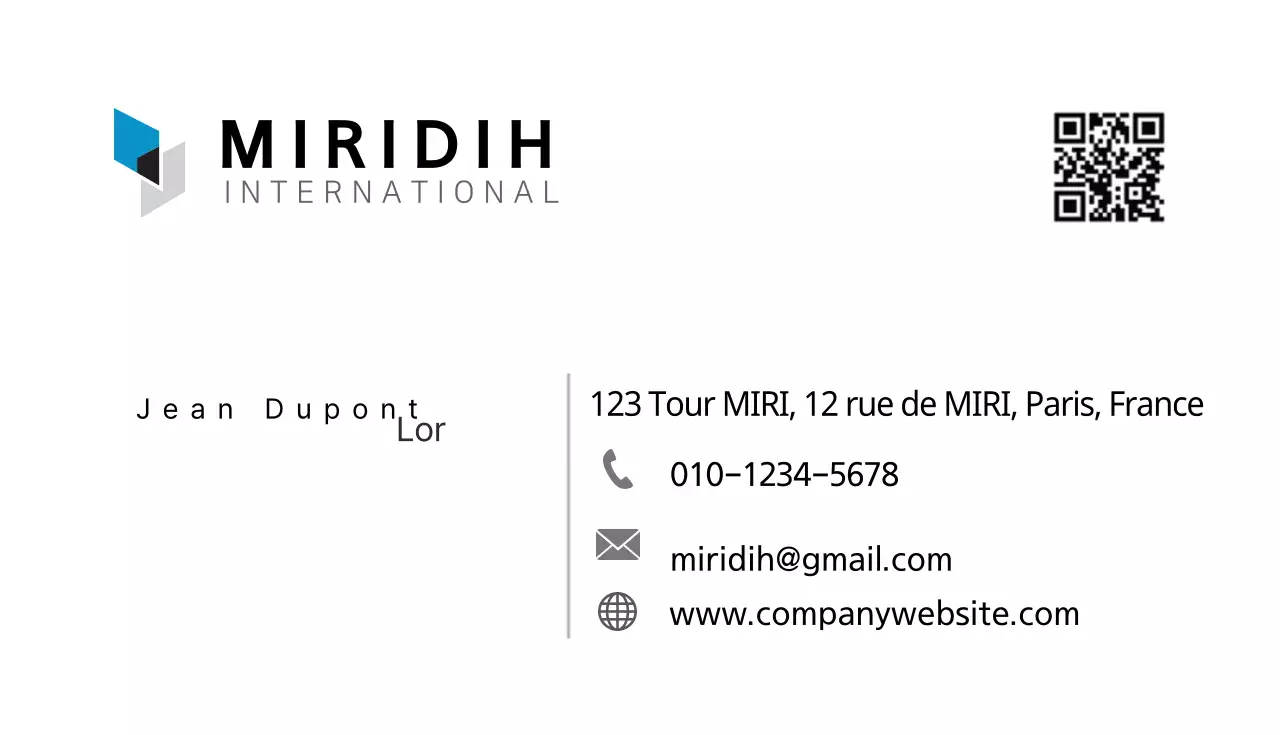 Carte de visite générale simple