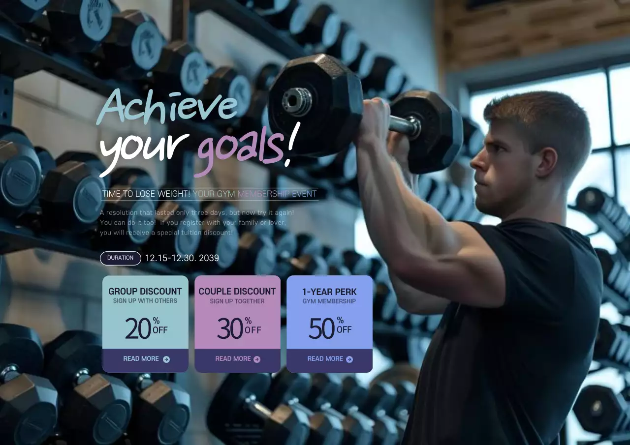 Blue Modern Fitness Promotion Poster