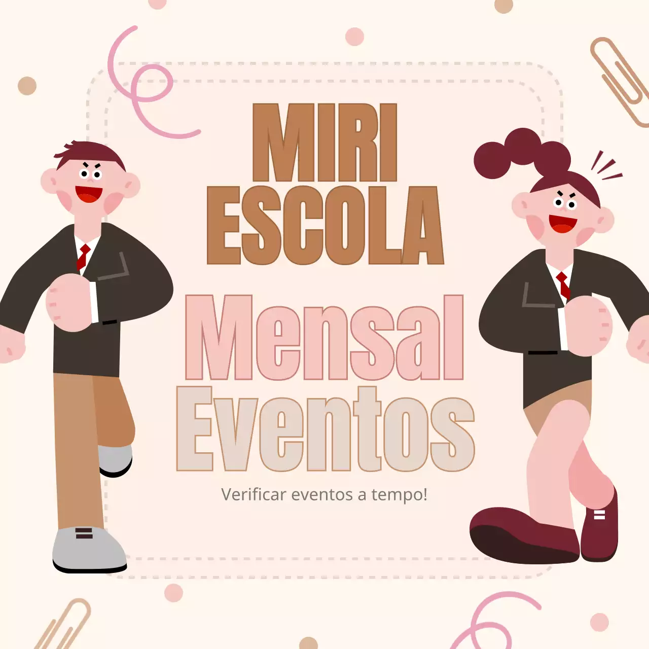 Informações sobre eventos no campus em bege e castanho