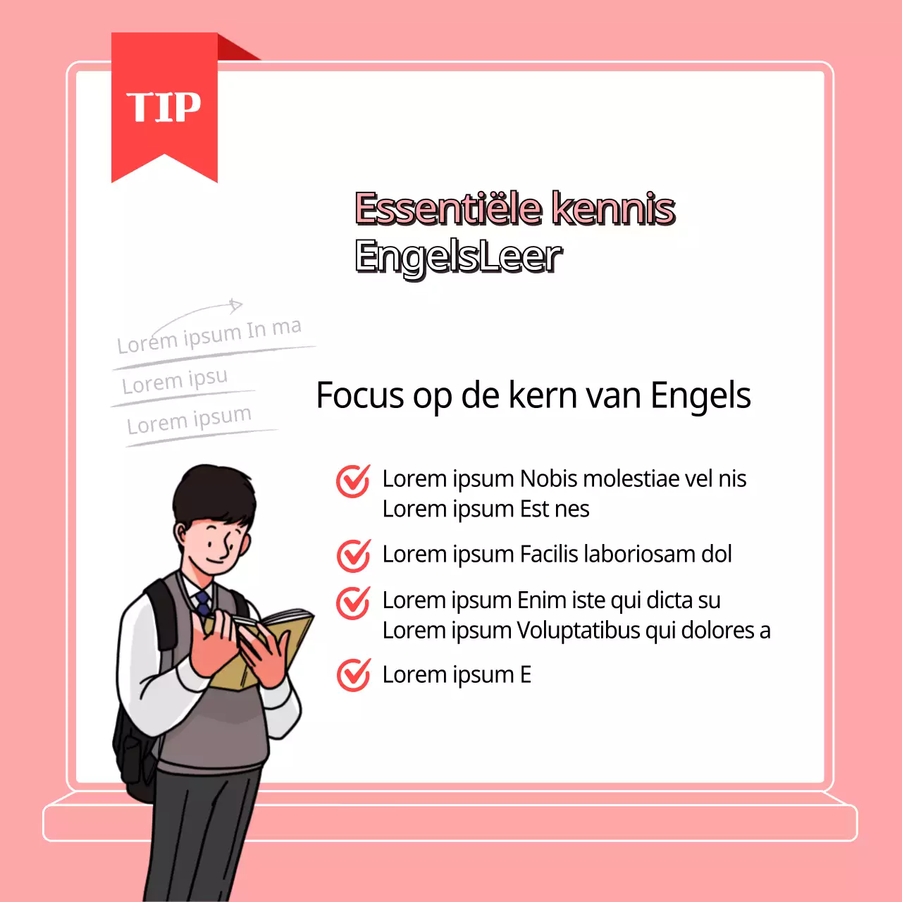 Blauwe illustratie Sleutels voor de kernfases 3TIPS