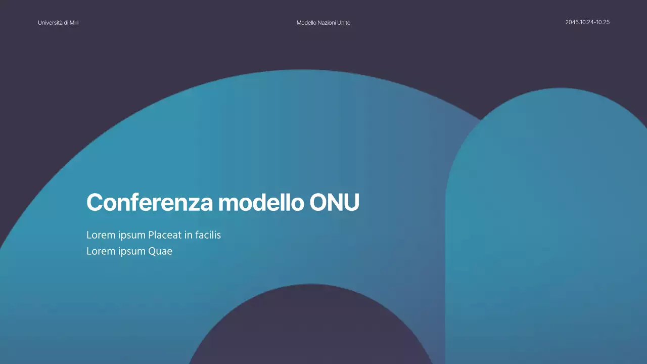 Finta presentazione di conferenza ONU semplice, blu e blu navy
