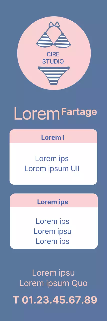 Illustration rose et bleue pour promouvoir un atelier d'épilation à la cire propre