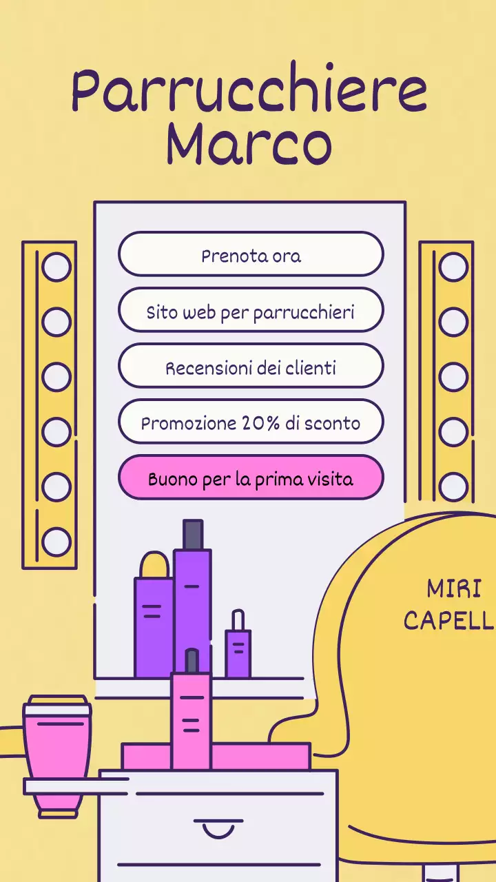 Appuntamento nel salone giallo vanity retro