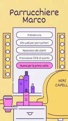 Appuntamento nel salone giallo vanity retro