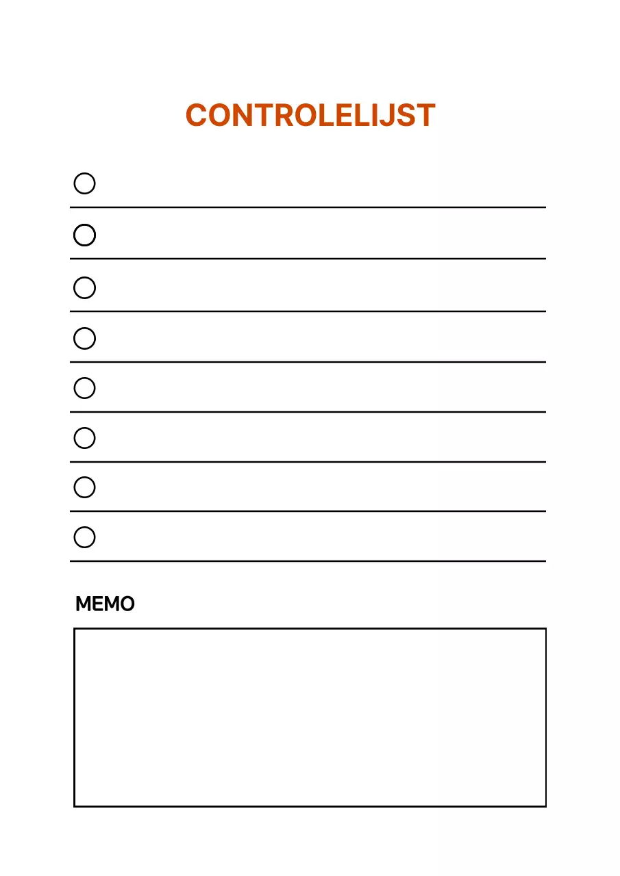 Poster met eenvoudige checklist in wit en rood