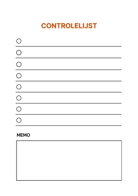 Poster met eenvoudige checklist in wit en rood