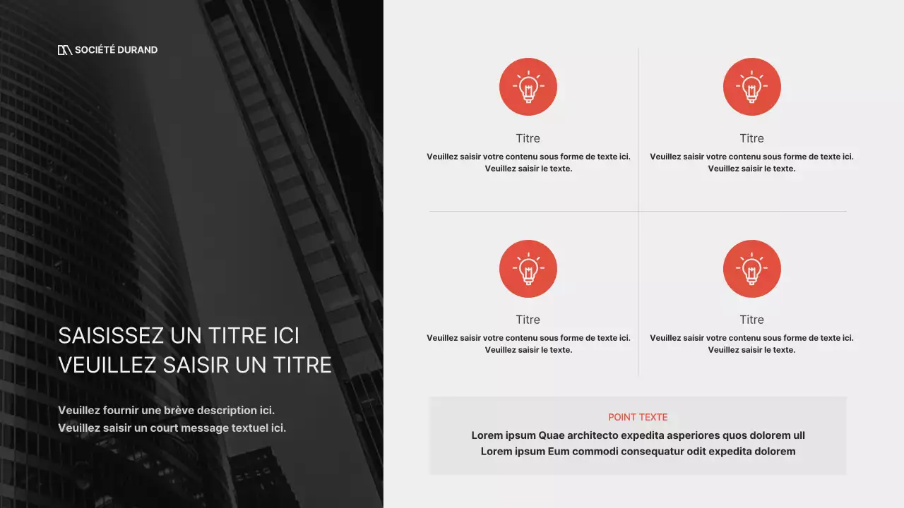 Un projet d'entreprise moderne en rouge et noir