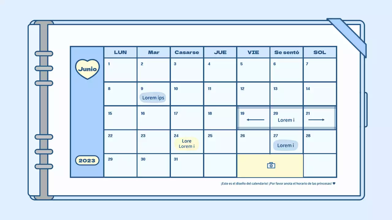 Bonito kit de presentación del concepto de agenda en azul claro y verde