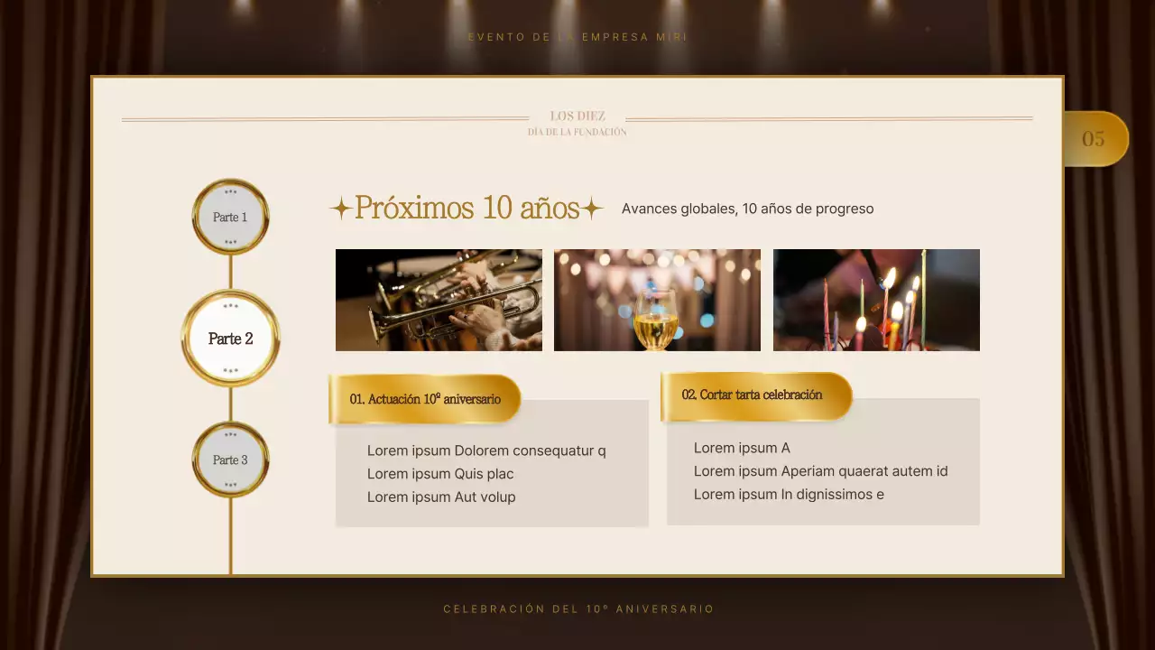 Plan de celebración del aniversario de Brown