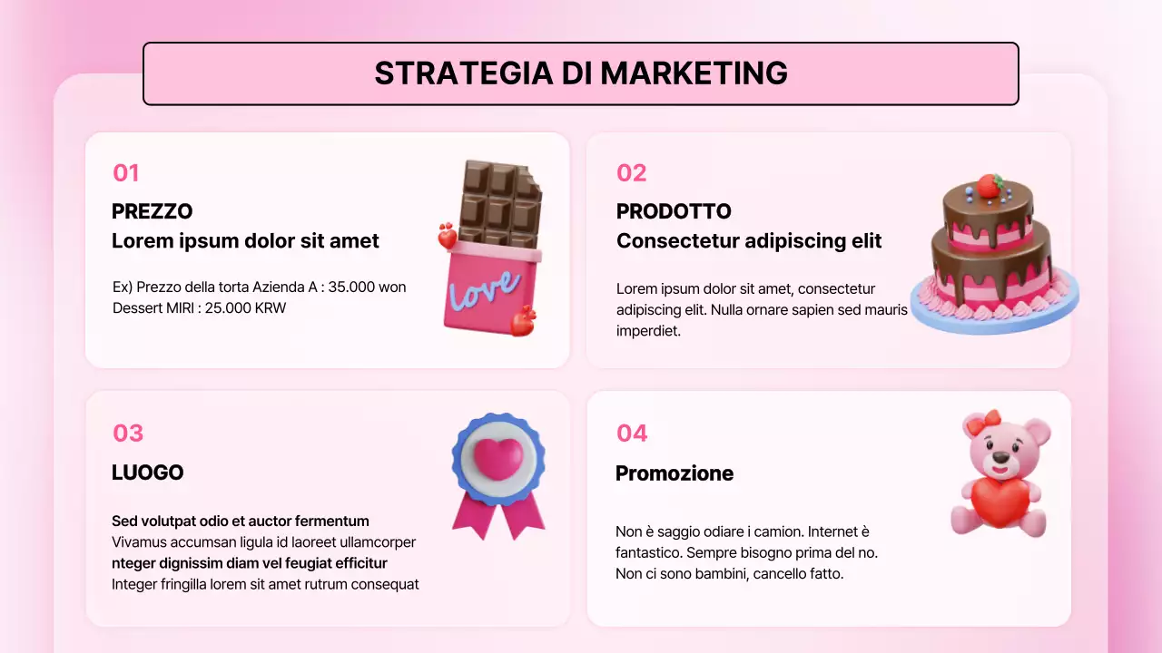 Rosa 3D illustrazione carino piano di San Valentino