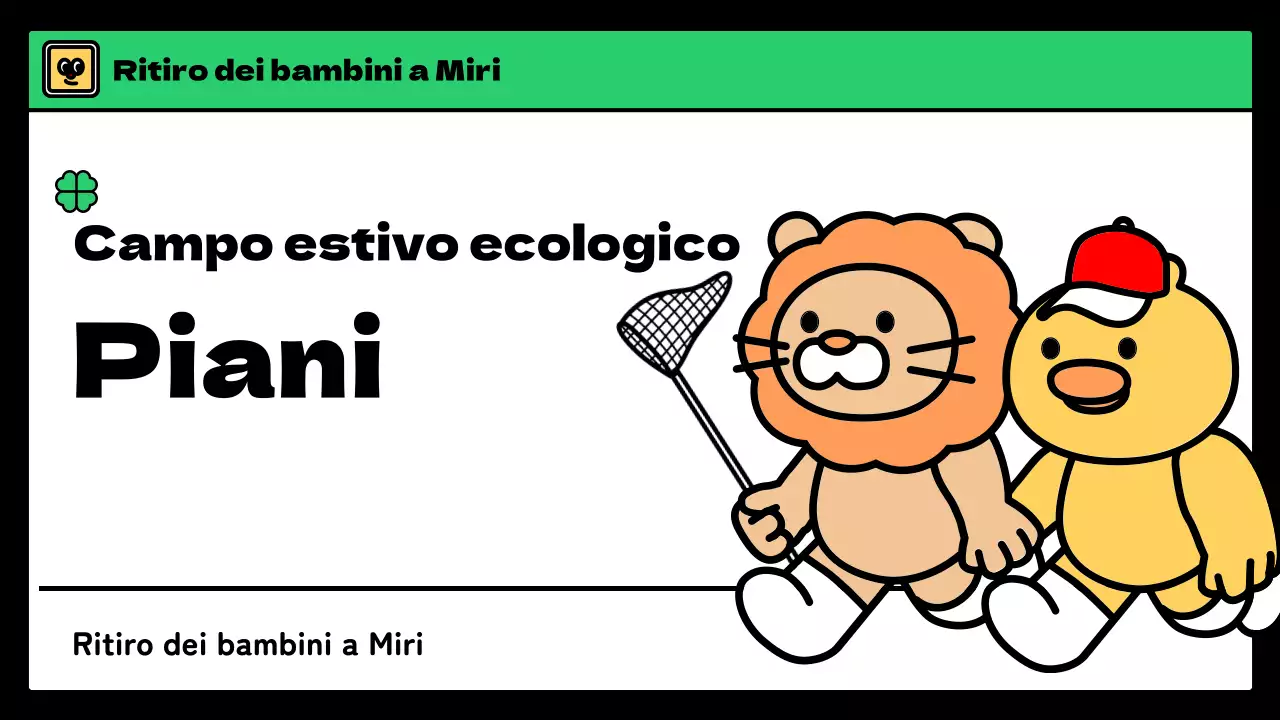 Campo invernale per bambini dallo stile simpatico in azzurro e verde