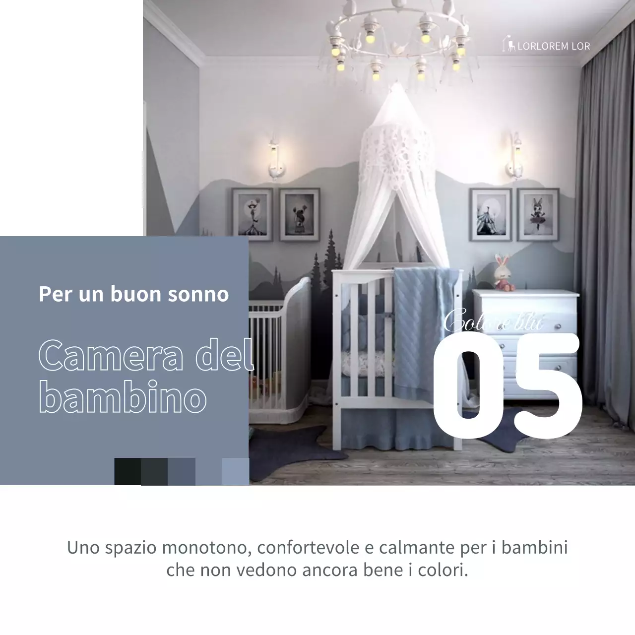 Consulenza cromatica per interni in stile rivista in verde e viola Simple Card News