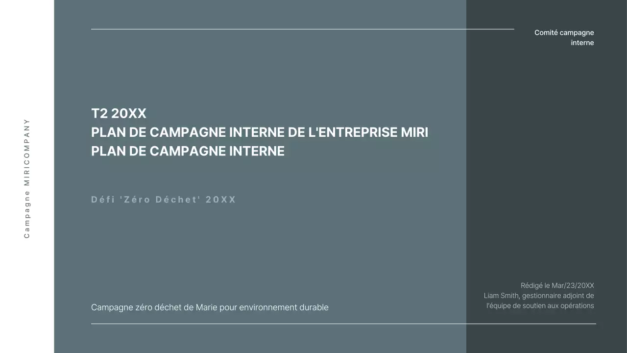 Présentation d'une campagne environnementale interne dans des tons verts apaisants