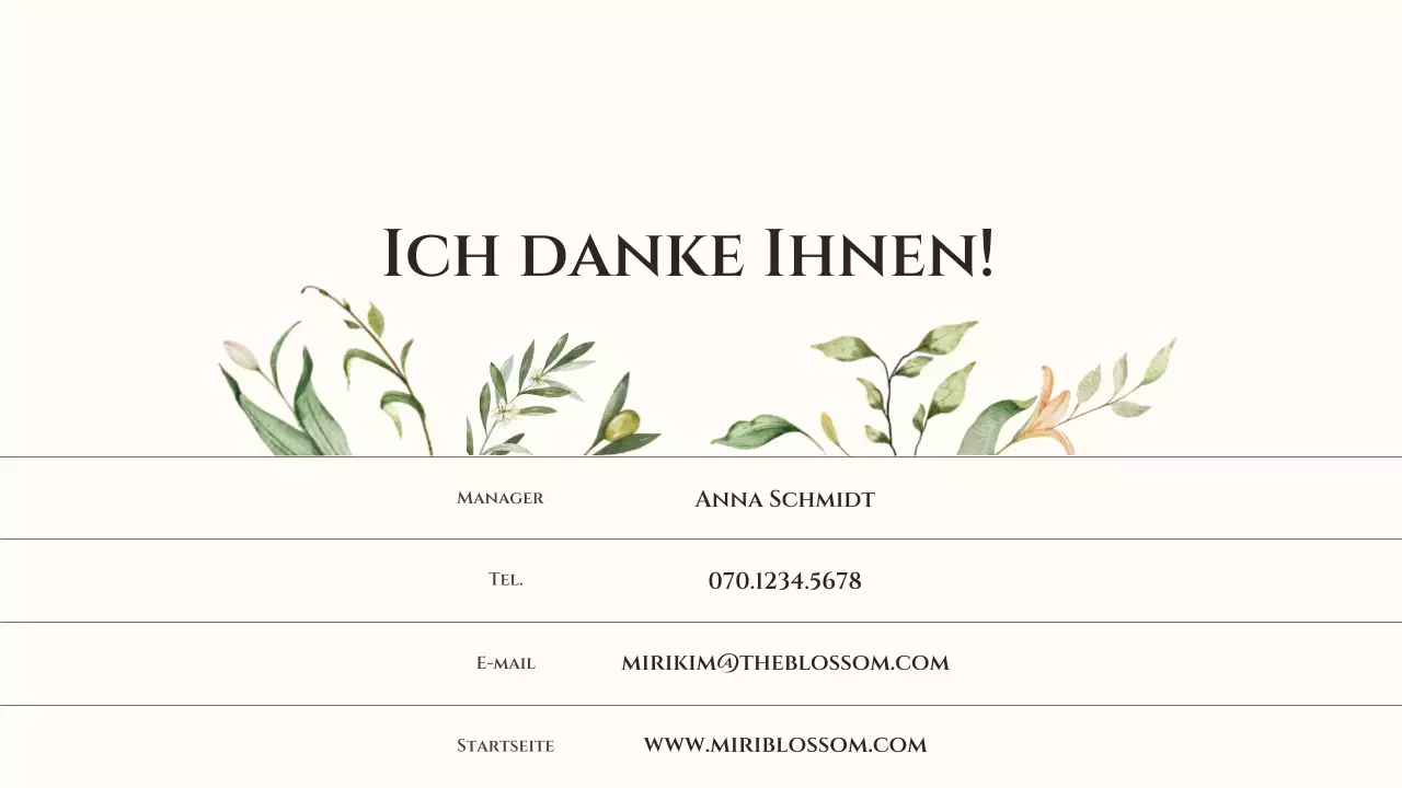 Einleitung eines Blumenladens mit Aquarellbild von beigen Blumen