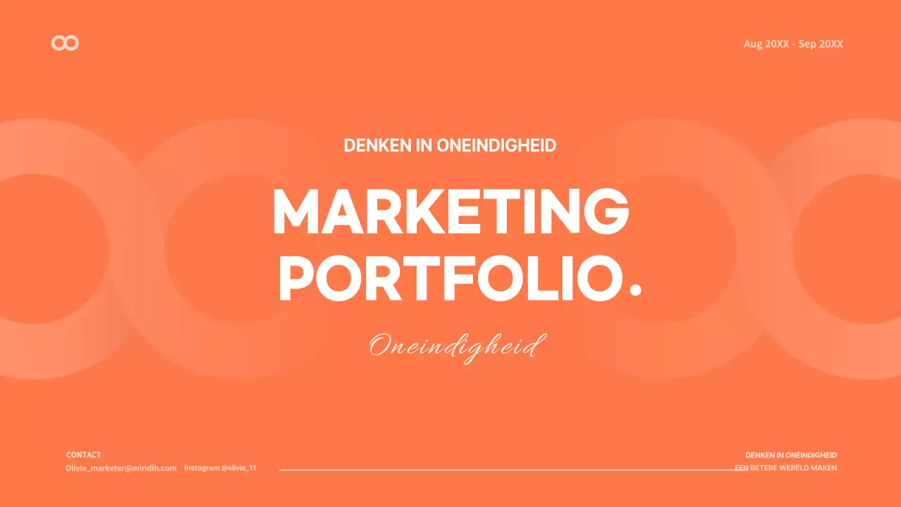 Een strakke conceptportfolio in wit en oranje