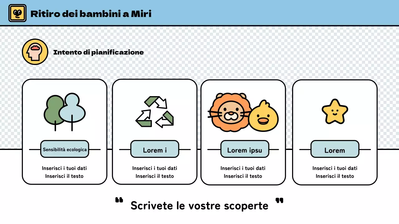 Campo invernale per bambini dallo stile simpatico in azzurro e verde