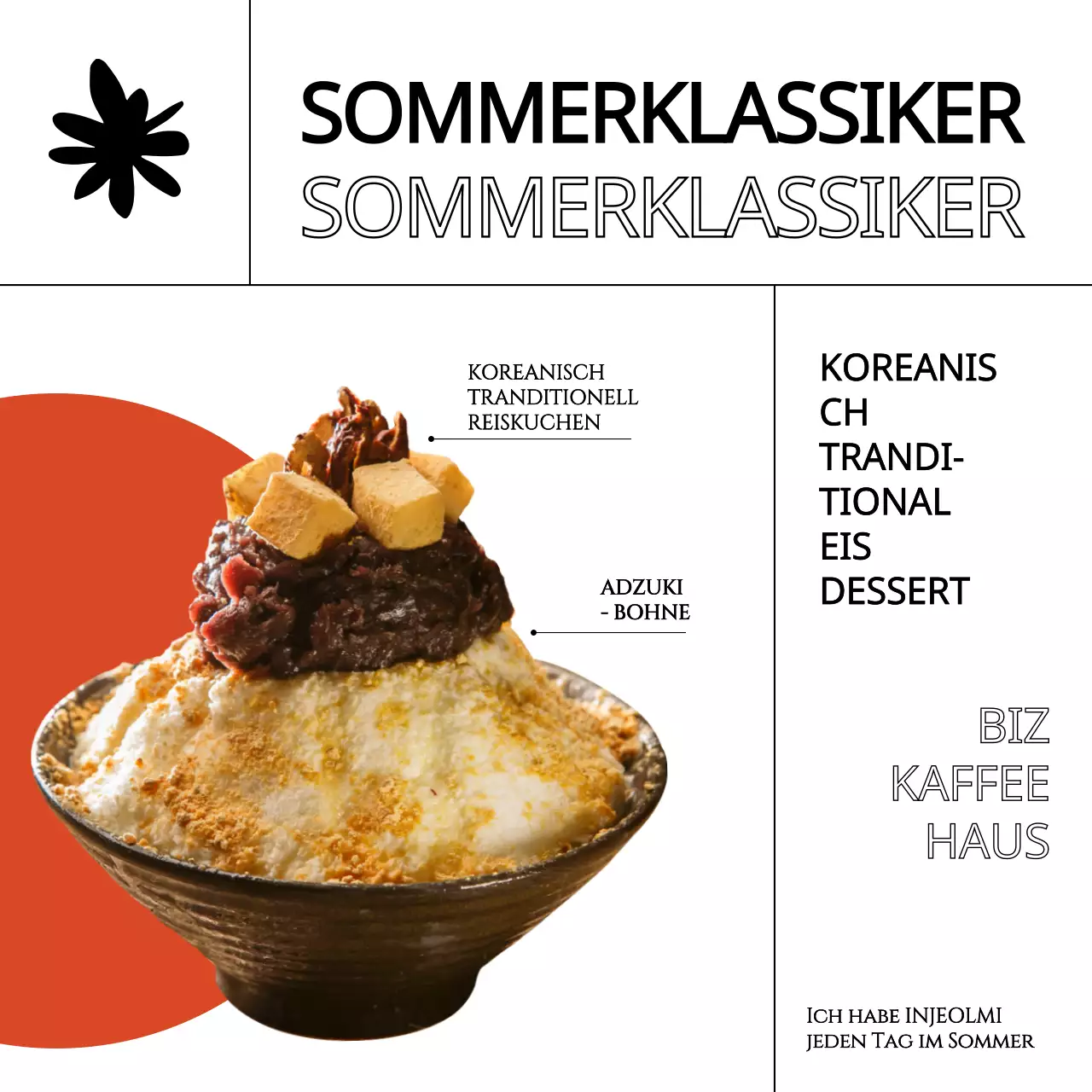 Einführung des schwarz-roten Sommer-Rasiereis-Café-Menüs