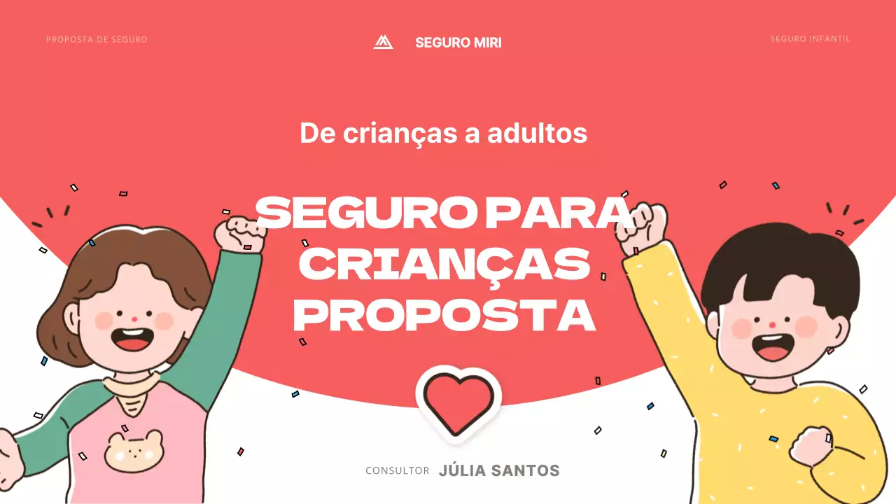 Proposta de seguro para crianças em cor-de-rosa