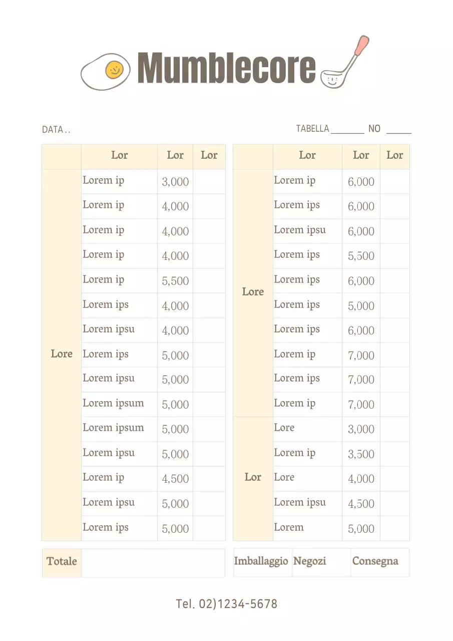Semplice poster bianco per il menu di un ristorante yakitori