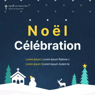 Un service de Noël dans le ciel indigo de la nuit enneigée