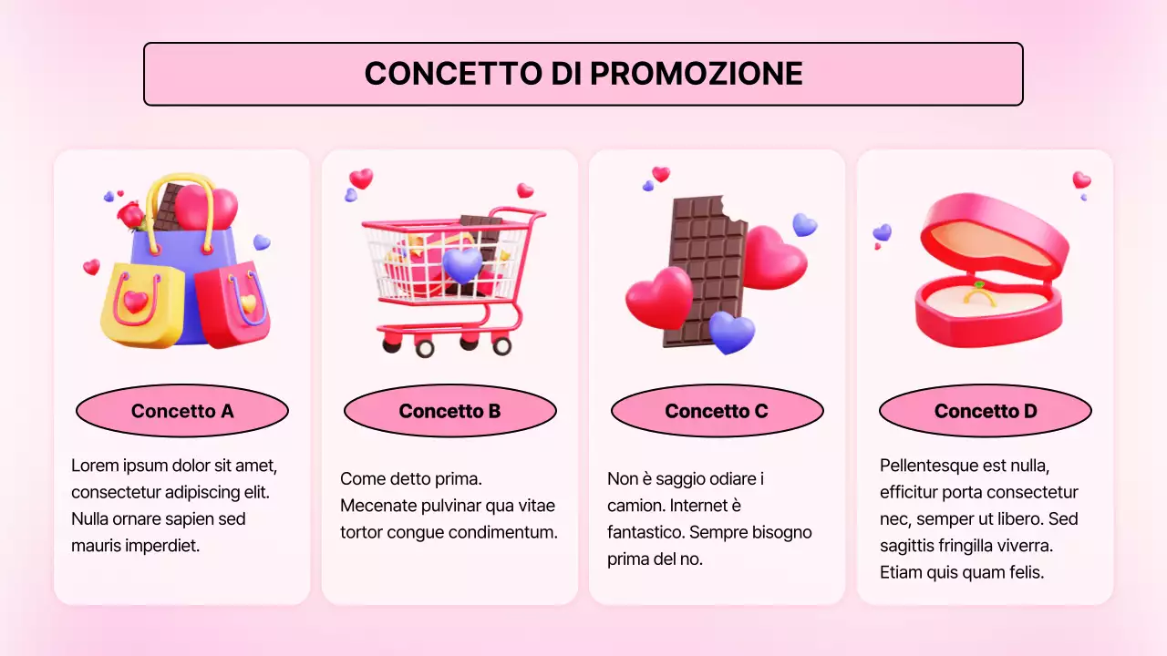 Rosa 3D illustrazione carino piano di San Valentino