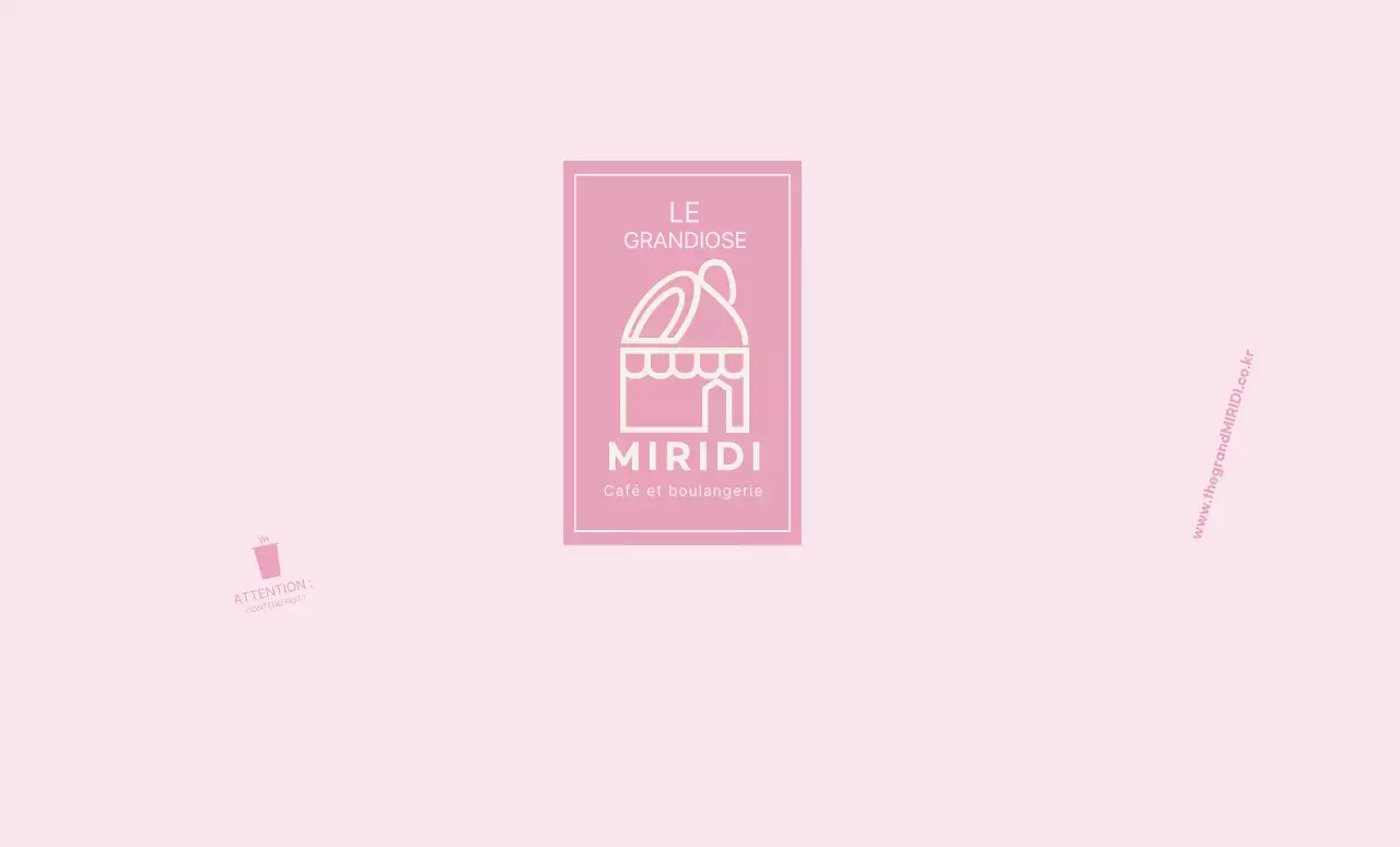 icône rose aux lignes épurées boulangerie café