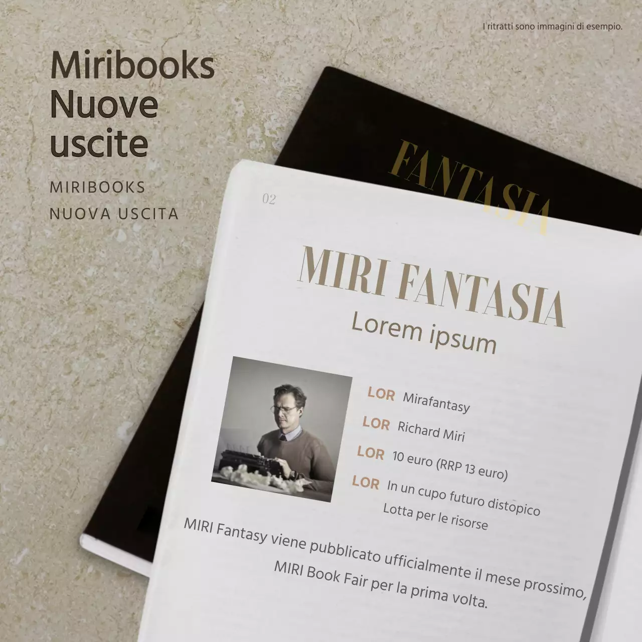 Informazioni sulla fiera del libro beige e nero