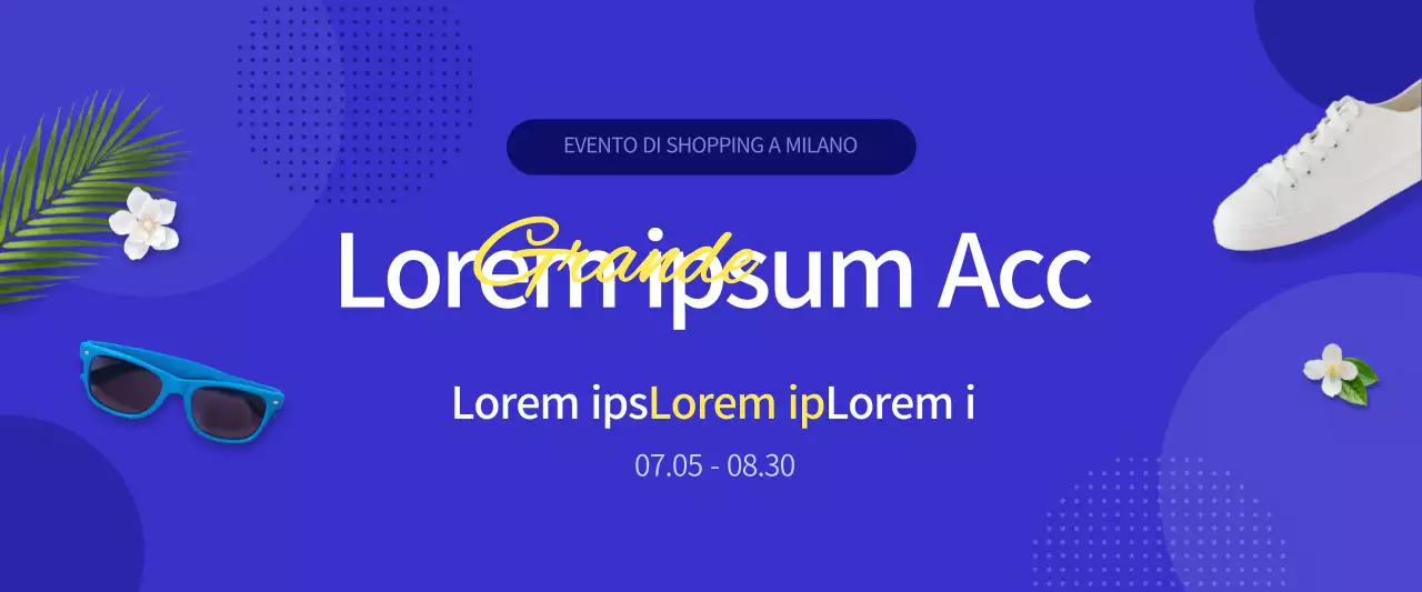 Promuovete il vostro evento di shopping estivo con un semplice concetto blu