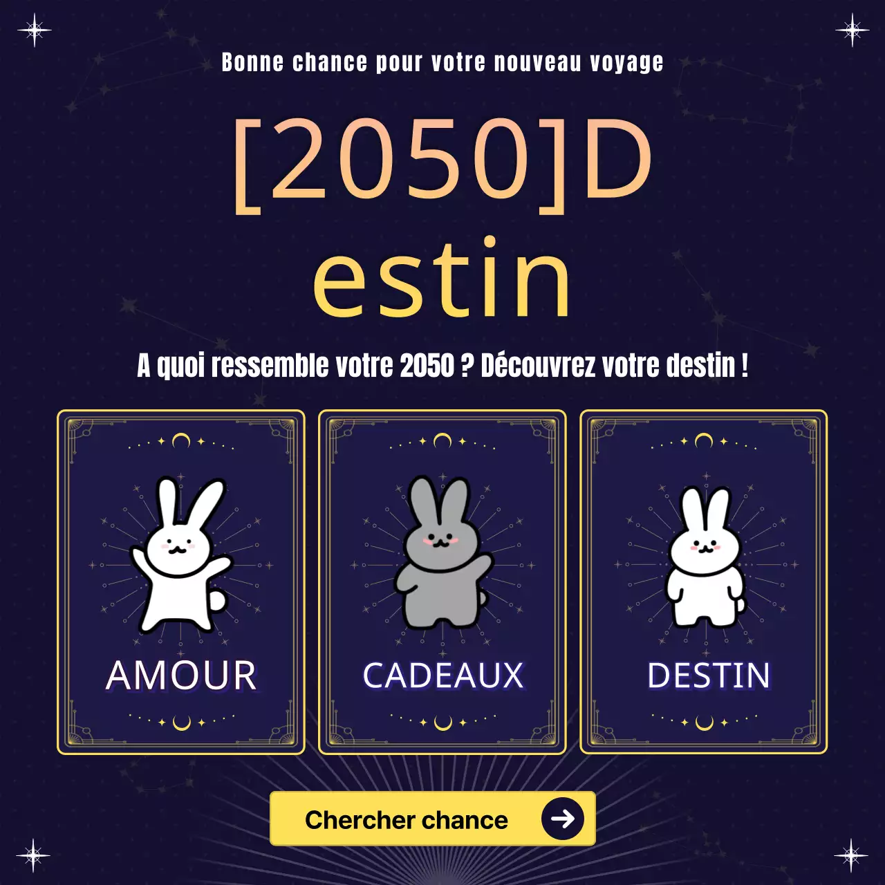 L'horoscope du Nouvel An sur Instagram en bleu marine et jaune