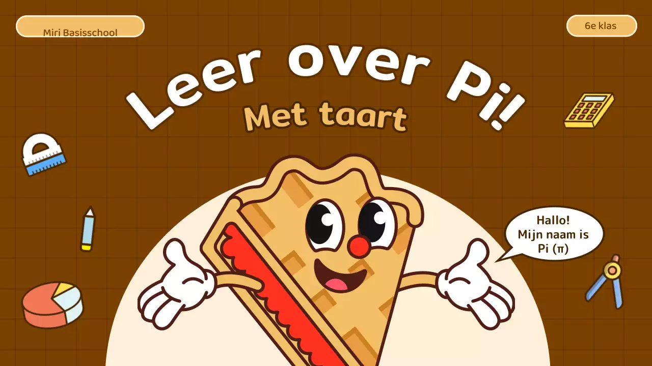 Schattig Cartoon Circumferentieel Onderwijs in Beige en Bruin