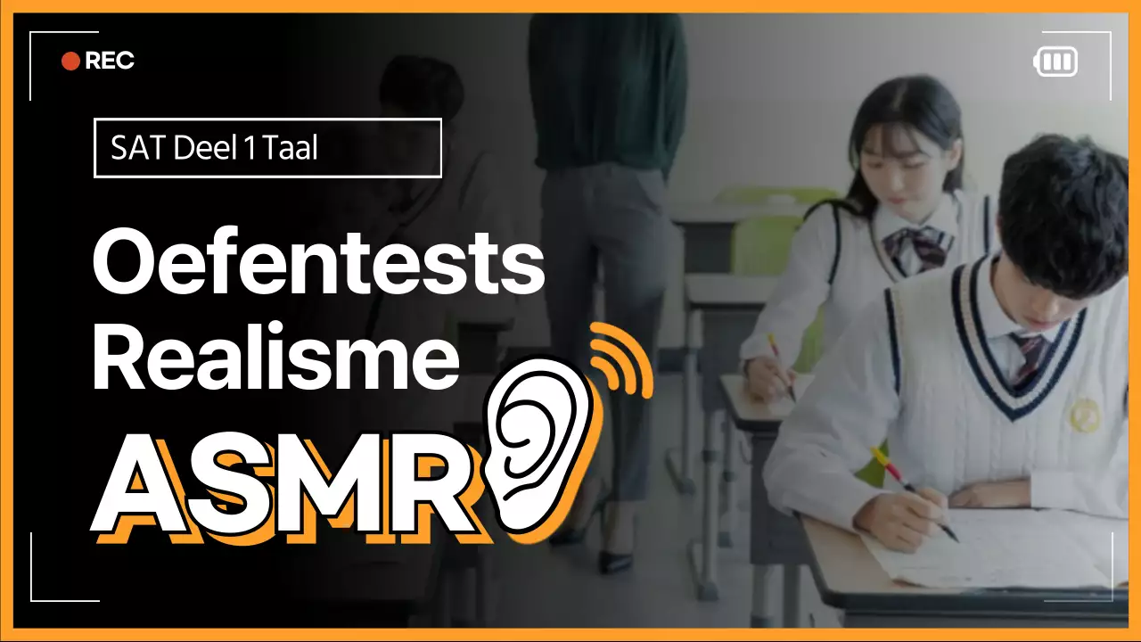 Een eenvoudige oranje SAT-oefentest ASMR-post