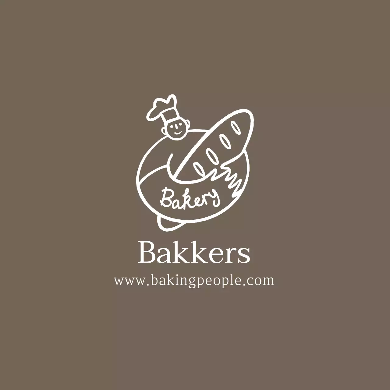 Bruine illustratie logo bakkerij etiket