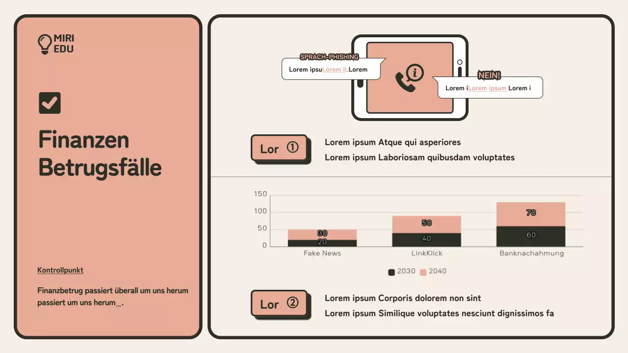  Minimalistischer beige-oranger Schulungsleitfaden zur Betrugsbekämpfung