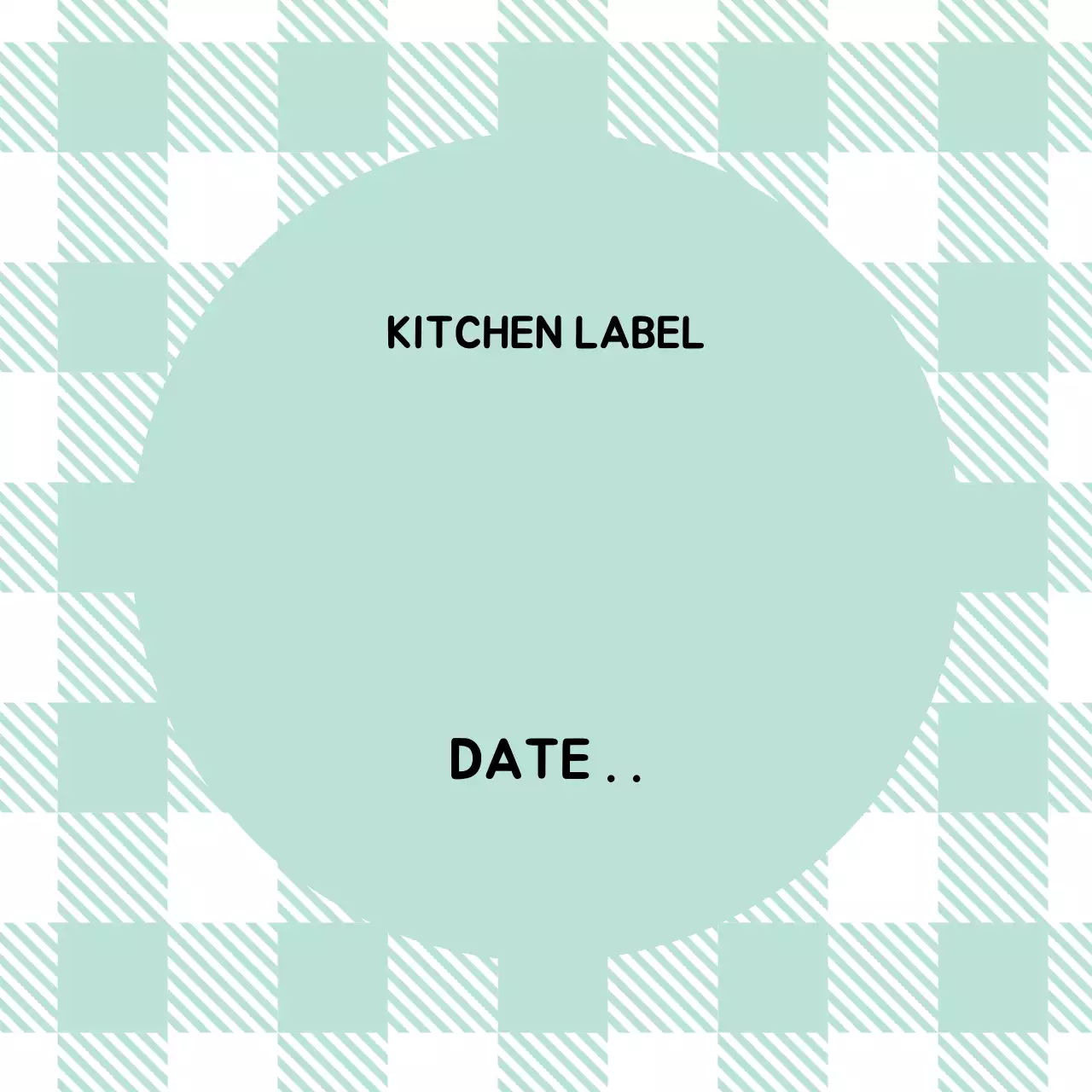 Label dapur kotak-kotak mint