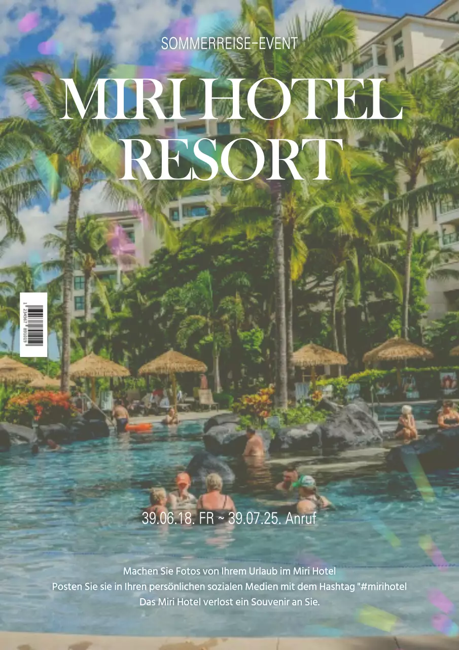 Einfaches, fotogenes Veranstaltungsplakat für soziale Medien im Hotel