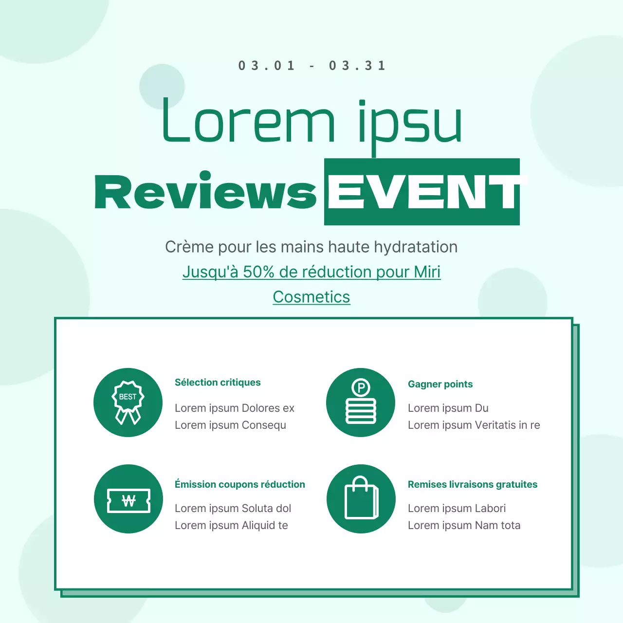 Révision des événements