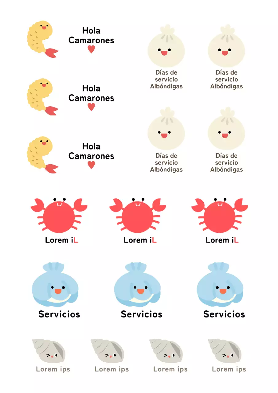 Bonitas pegatinas de servicios Pegatinas a mano alzada para charcuterías