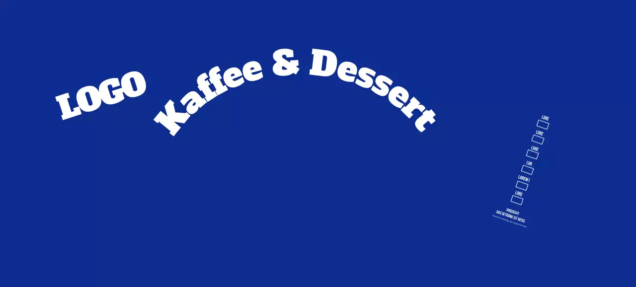 Blauer einfacher Schriftzug Text Cafe