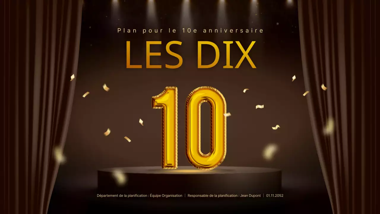 Plan de célébration de l'anniversaire de Brown