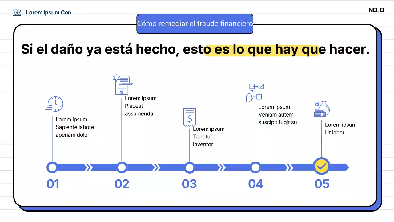 Formación en prevención del fraude financiero para adultos de mediana edad de color azul